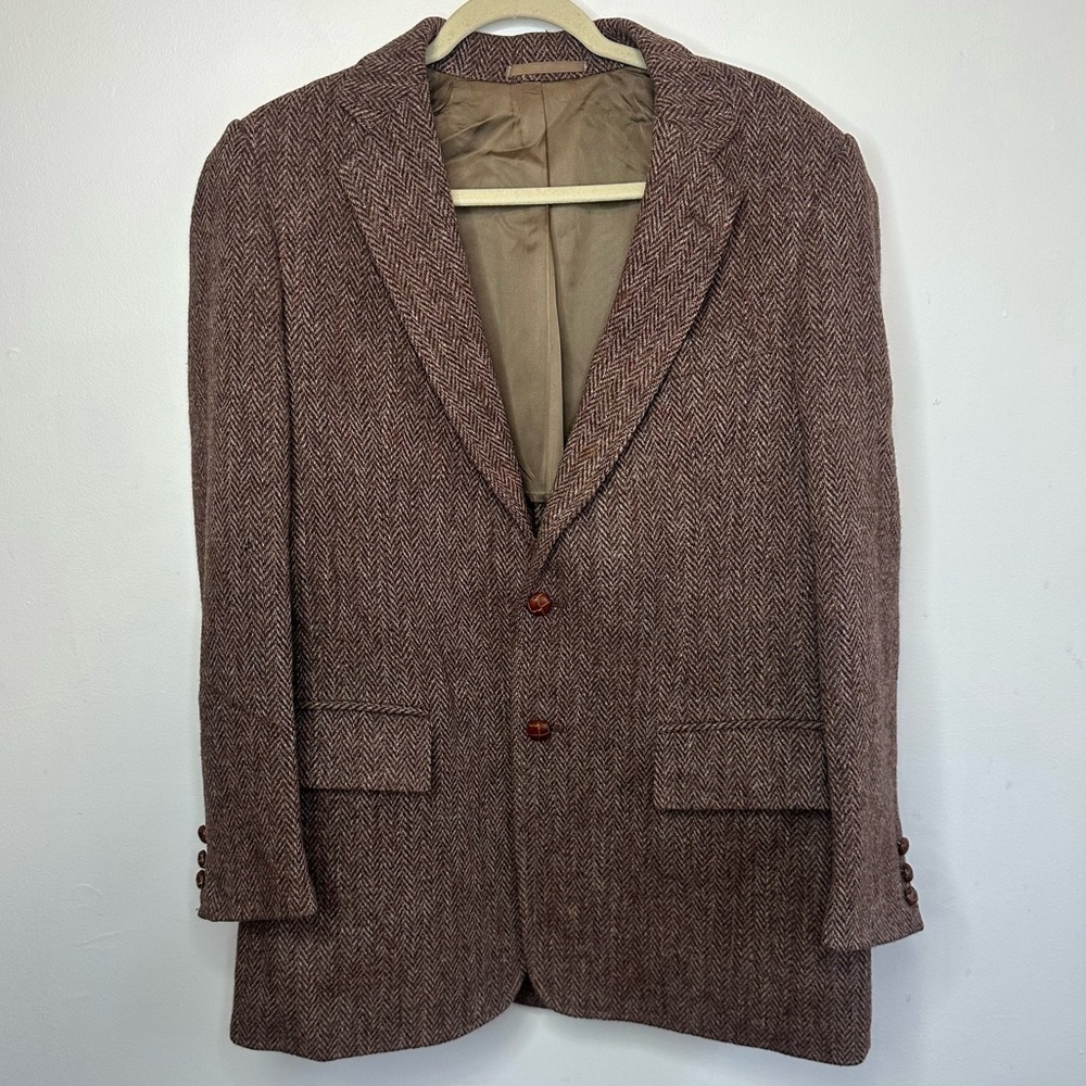 The Men’s Store Bloomingdale’s Harris Tweed Scottish Wool Brown Jacket Size 44.